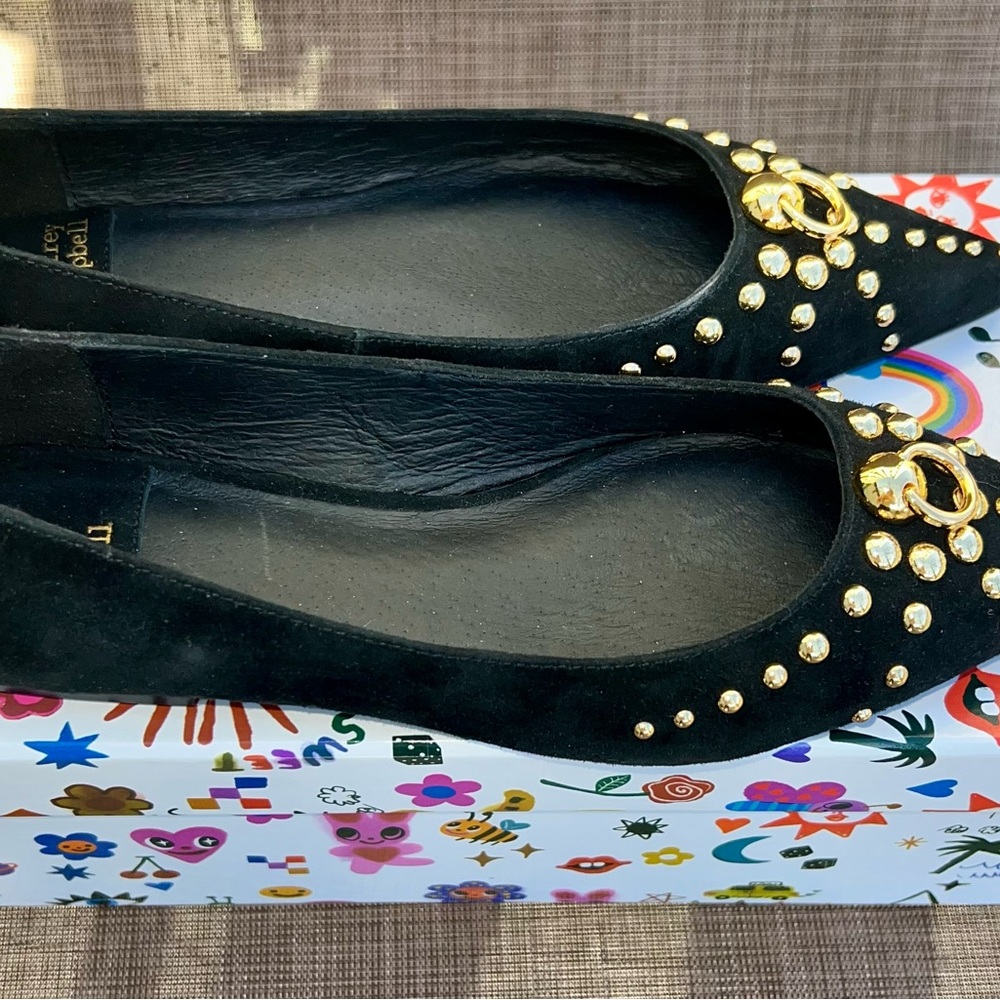 Jeffrey Campbell Elegant Black Embellished Flats - Picture 5 of 8
